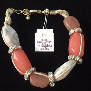 Peach and white stone bracelet